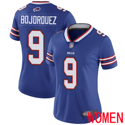 Women Buffalo Bills #9 Corey Bojorquez Royal Blue Team Color Vapor Untouchable Limited Player NFL Jersey->women nfl jersey->Women Jersey